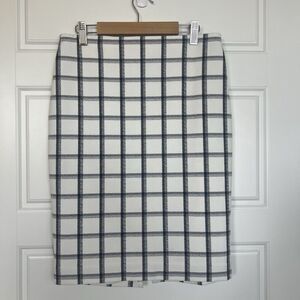 Express Windowpane Plaid Black And White Pencil Skirt Size 4 Office Career Work